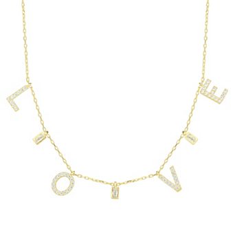 Sunkissed Sterling Cubic Zirconia "LOVE" Charm Necklace