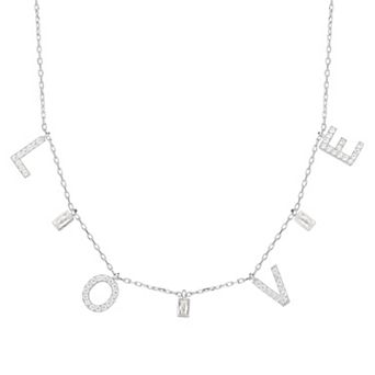 Sunkissed Sterling Cubic Zirconia "LOVE" Charm Necklace