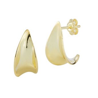 Sunkissed Sterling Sterling Silver Concave Huggie Earrings