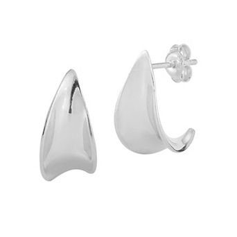 Sunkissed Sterling Sterling Silver Concave Huggie Earrings