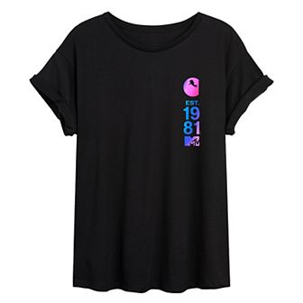 Juniors' MTV 1981 Moon Person Graphic Tee