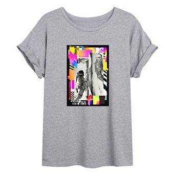 Juniors' MTV Moon Person Glitch Oversized Graphic Tee