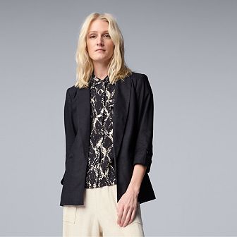 Petite Simply Vera Vera Wang Roll-Tab Easy Blazer
