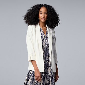 Petite Simply Vera Vera Wang Roll-Tab Easy Blazer