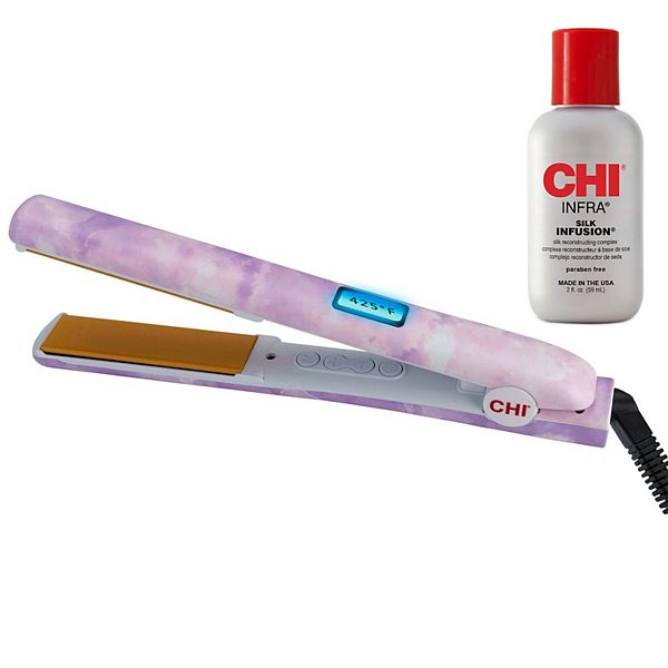 CHI Digital 1 Inch Ceramic Hairstyling Iron with Free Silk Infusion 2oz