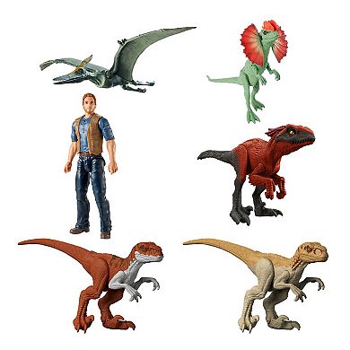 Mattel Jurassic World 6-Pack Basic 12-Inch Figure & Dinosaurs