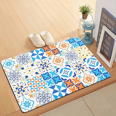 World Rug Gallery Geometric Tile Anti-Fatigue Mat