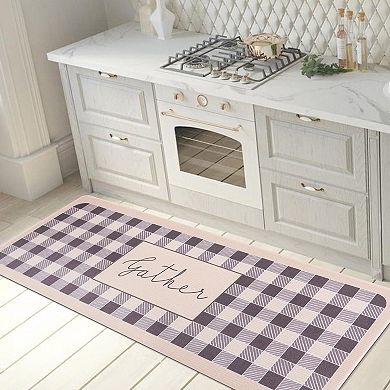 World Rug Gallery Gather Plaid 18'' x 47'' Anti-Fatigue Mat