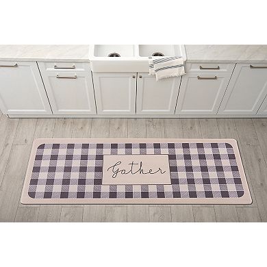 World Rug Gallery Gather Plaid 18'' x 47'' Anti-Fatigue Mat