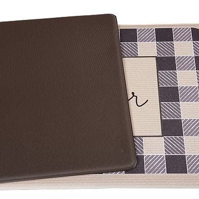 World Rug Gallery Gather Plaid 18'' x 47'' Anti-Fatigue Mat
