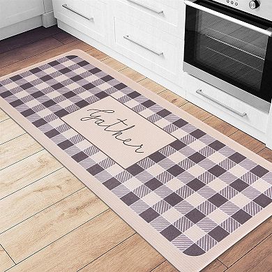 World Rug Gallery Gather Plaid 18'' x 47'' Anti-Fatigue Mat