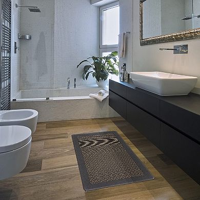 World Rug Gallery Geometric Textline Anti-Fatigue Mat