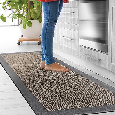 World Rug Gallery Geometric Textline Anti-Fatigue Mat
