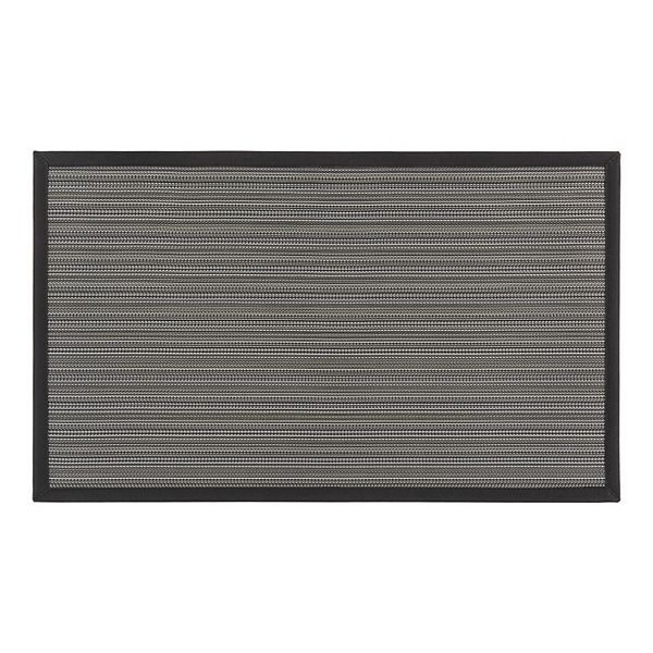 World Rug Gallery Stripe Textline 18x47 Gray Anti-Fatigue Standing Mat