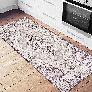 World Rug Gallery Distressed Bohemian 18'' x 47'' Anti-Fatigue Mat