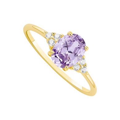 PRIMROSE Sterling Silver Oval Cubic Zirconia Ring