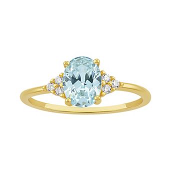 PRIMROSE Sterling Silver Oval Cubic Zirconia Ring