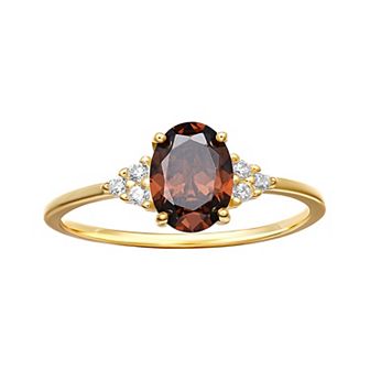 PRIMROSE Sterling Silver Oval Cubic Zirconia Ring