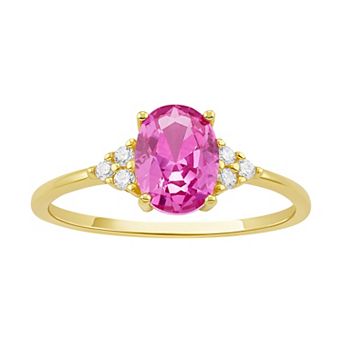 PRIMROSE Sterling Silver Oval Cubic Zirconia Ring