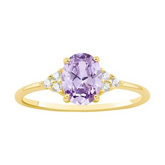 PRIMROSE Sterling Silver Oval Cubic Zirconia Ring