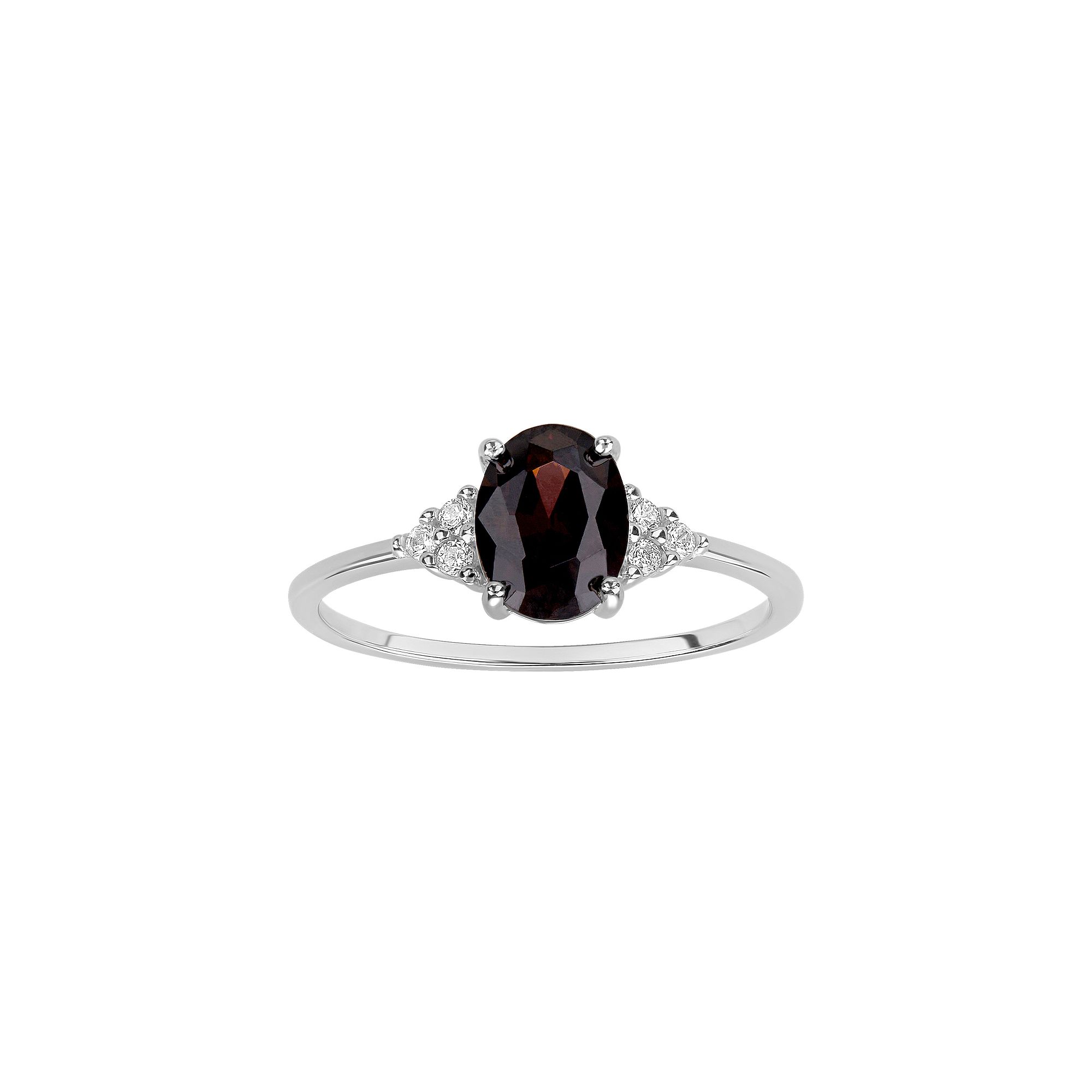 PRIMROSE Sterling Silver Oval Cubic Zirconia Ring, Womens, Size: 9, Silver