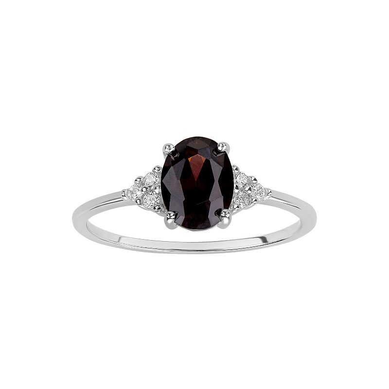PRIMROSE Sterling Silver Red & White Cubic Zirconia Ring, Womens, Size: 9,