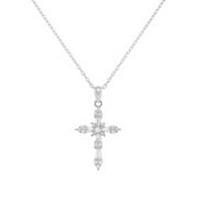PRIMROSE Sterling Silver Polished Cross Pendant Necklace