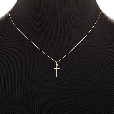 PRIMROSE Sterling Silver Cubic Zirconia Cross & Stud Earring Set