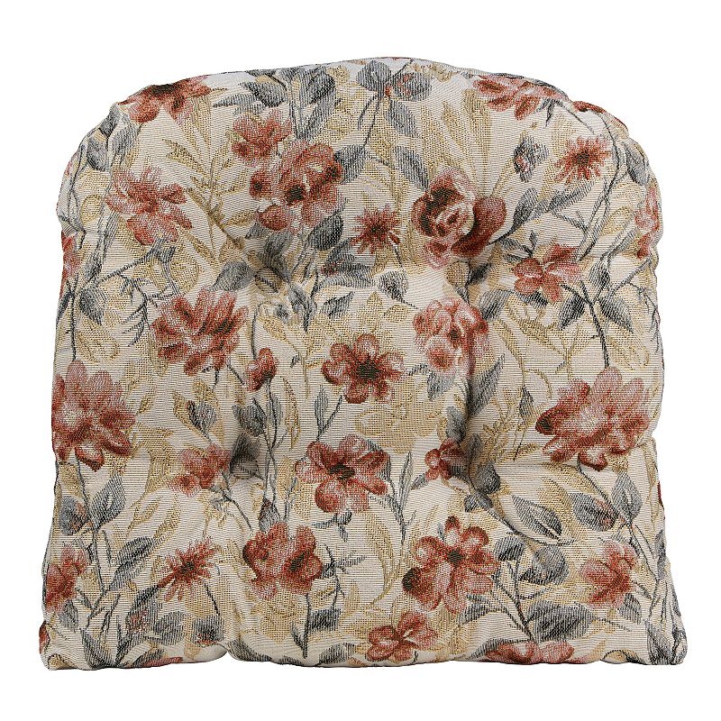 Food Network Watercolor Floral Chair Pad, White