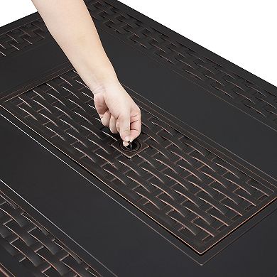 Fire Sense Albany Aluminum Rectangular Propane Fire Pit