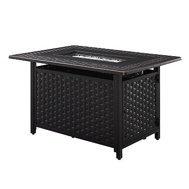 Fire Sense Albany Aluminum Rectangular Propane Fire Pit