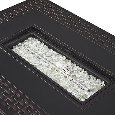 Fire Sense Albany Aluminum Rectangular Propane Fire Pit