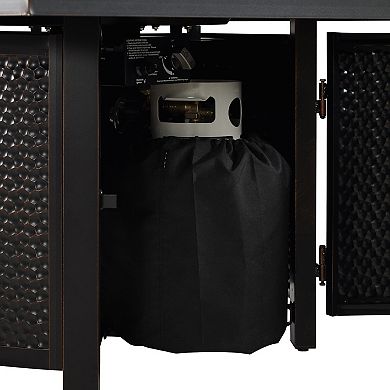 Fire Sense Clayton Square Aluminum Propane Fire Pit