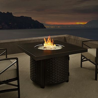 Fire Sense Dalton Square Aluminum Propane Fire Pit