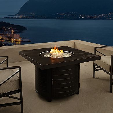 Fire Sense ﻿Yorke Square Aluminum Propane Fire Pit