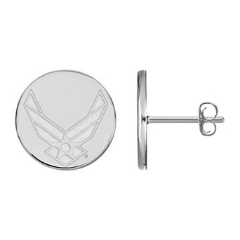 LogoArt Sterling Silver United States Air Force Extra Small Logo Stud Earrings