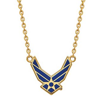 LogoArt Sterling Silver Enameled United States Air Force Logo Necklace