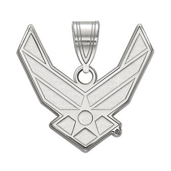 LogoArt Sterling Silver United States Air Force Large Logo Pendant