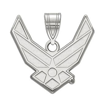 LogoArt Sterling Silver United States Air Force Large Logo Pendant