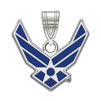 LogoArt Sterling Silver Enameled United States Air Force Small Logo Pendant