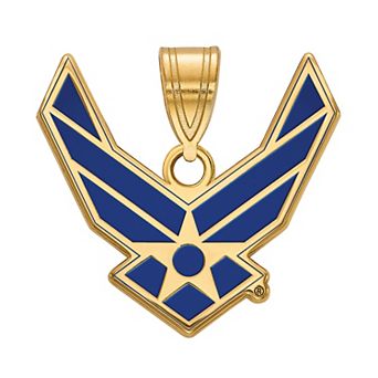 LogoArt Sterling Silver Enameled United States Air Force Large Logo Pendant