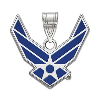LogoArt Sterling Silver Enameled United States Air Force Large Logo Pendant