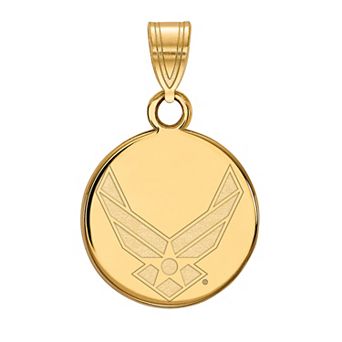 LogoArt Sterling Silver United States Air Force Small Disc Pendant