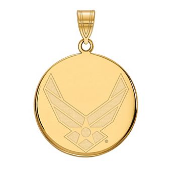 LogoArt Sterling Silver United States Air Force Large Disc Pendant