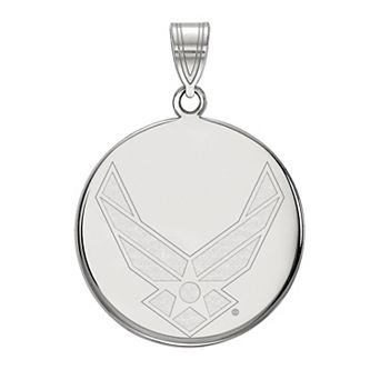 LogoArt Sterling Silver United States Air Force Large Disc Pendant