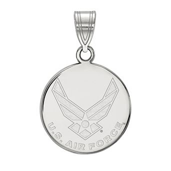 LogoArt Sterling Silver United States Air Force Medium Disc Pendant