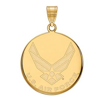 LogoArt Sterling Silver United States Air Force Large Disc Pendant