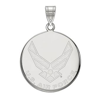 LogoArt Sterling Silver United States Air Force Large Disc Pendant