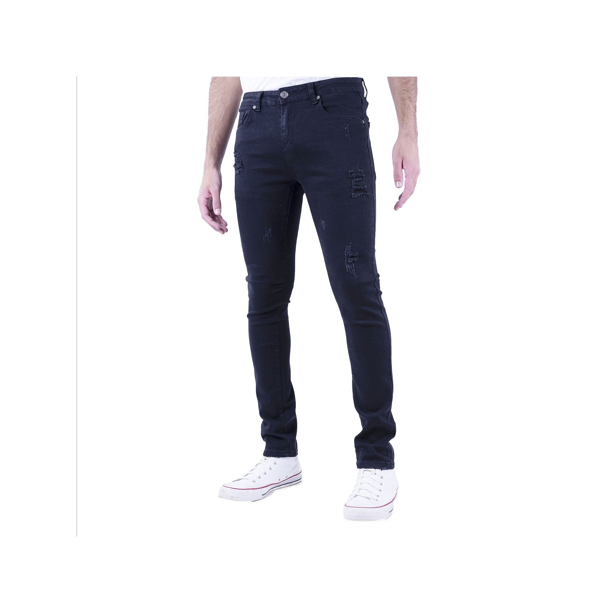 Mens Recess Slim-Fit 5-Pocket Distressed Jeans, Size: 30X30, Black