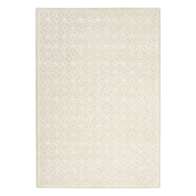 Nicole Curtis Series 2 Modern Geometric Indoor Area Rug, White, 5X7 Ft